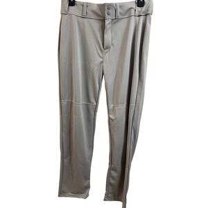 Alleson Athletic Mens Gray Baseball Pants Style‎ 605WLP Size Large Open Bottom